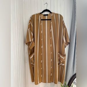 Mustard & Navy Striped Kimono